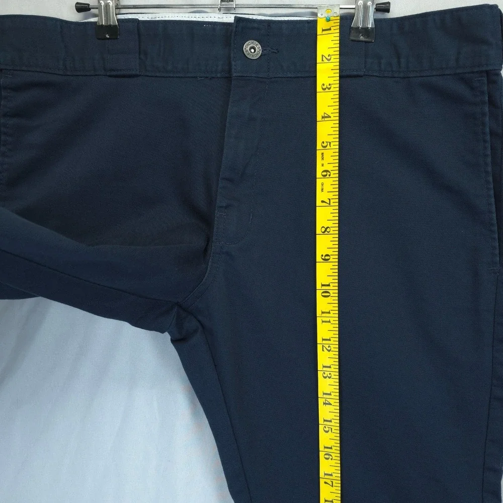 Dickies Skinny Straight Double Knee Utility Work Pants Men 36x29 Navy Blue